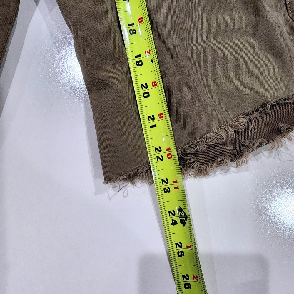 Arizona Jean Company Mens Cargo Shorts 36 Beige Cotton Blend UTILITY Frayed Hem - Picture 8 of 8